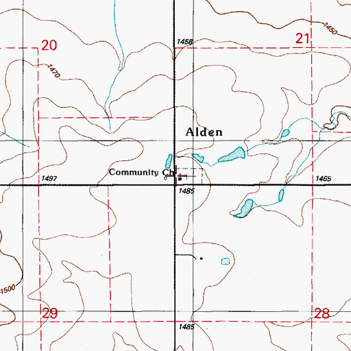 Topographic Map of Community Church, OK