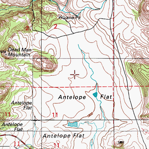 Topographic Map of Antelope Flat, OK