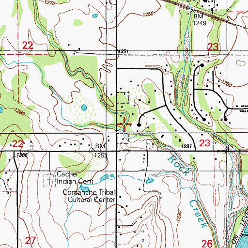 Topographic Map of Pottawatomie Pond, OK