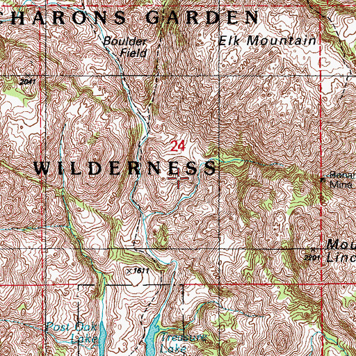 Topographic Map of Bonanza Mine, OK