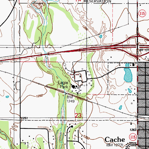 Topographic Map of Eagle Park, OK