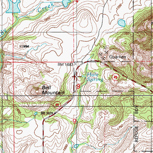 Topographic Map of Hale Spring, OK