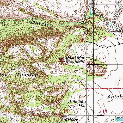 Topographic Map of Dead Man Mountain, OK