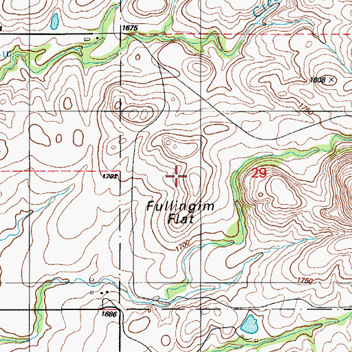 Topographic Map of Fullingim Flat, OK