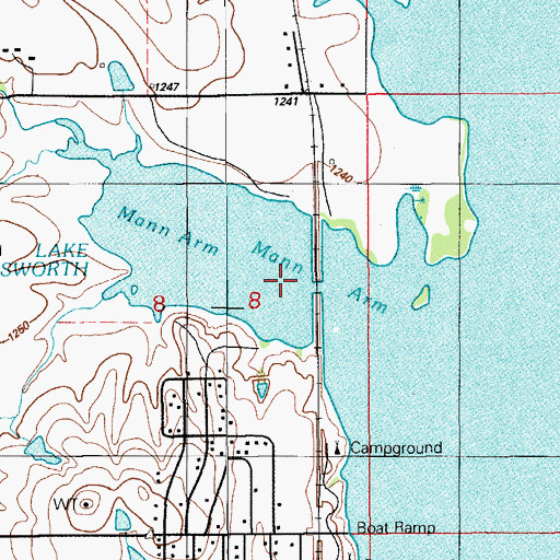 Topographic Map of Mann Arm, OK