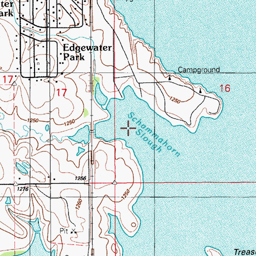 Topographic Map of Schammahorn Slough, OK