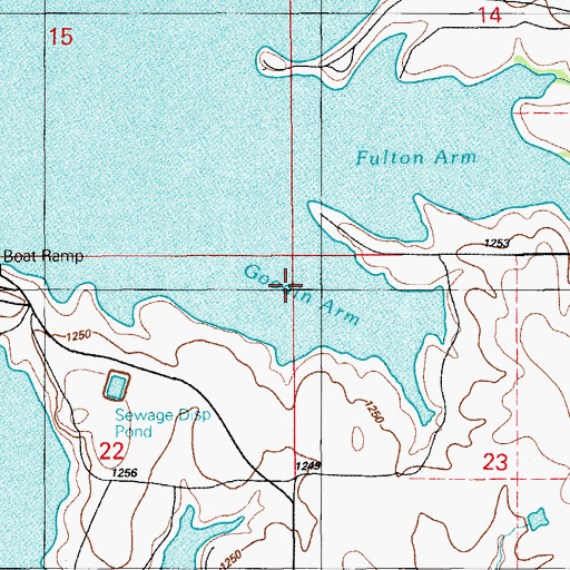 Topographic Map of Goodin Arm, OK