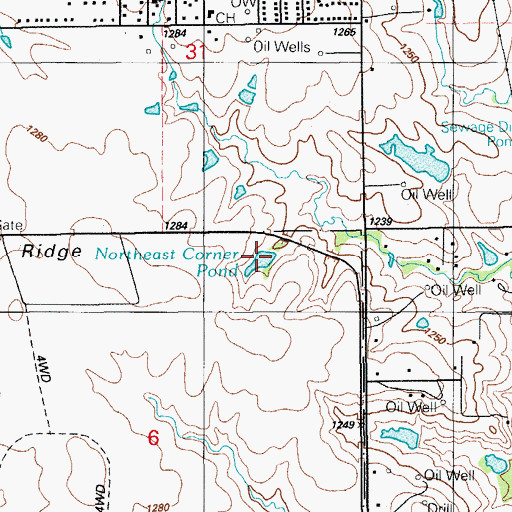 Topographic Map of Northeast Corner Pond, OK