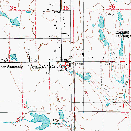Topographic Map of Latter Day Saints Church, OK