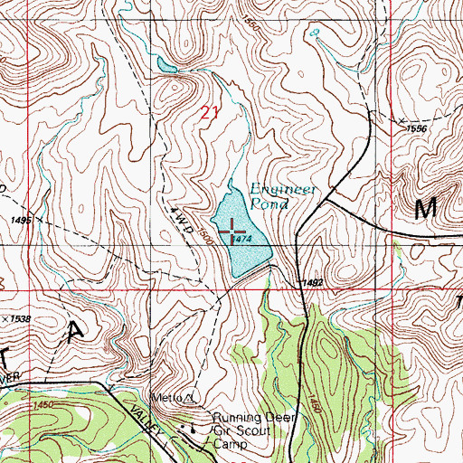 Topographic Map of Engineer Pond, OK