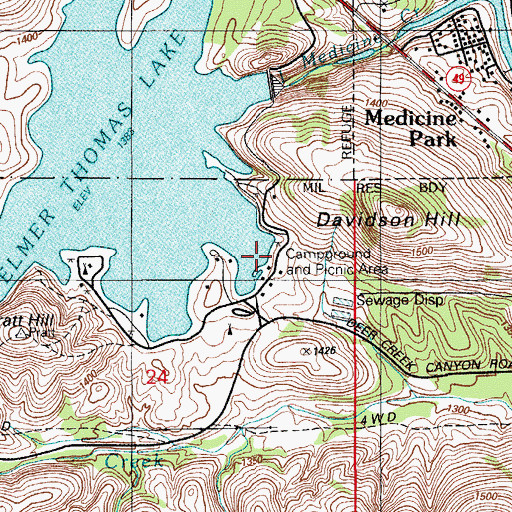 Topographic Map of Letra Campground and Picnic Area, OK