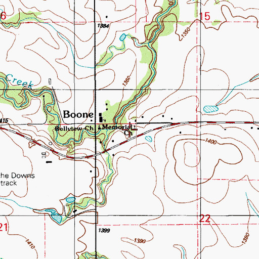 Topographic Map of Memorial Church, OK