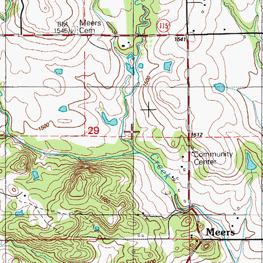 Topographic Map of Ranch Creek, OK
