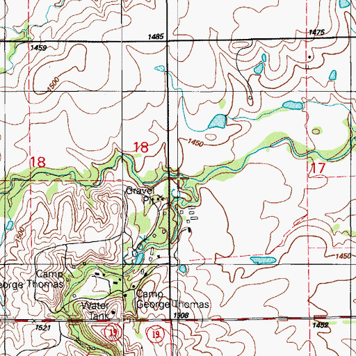 Topographic Map of Cook Creek, OK
