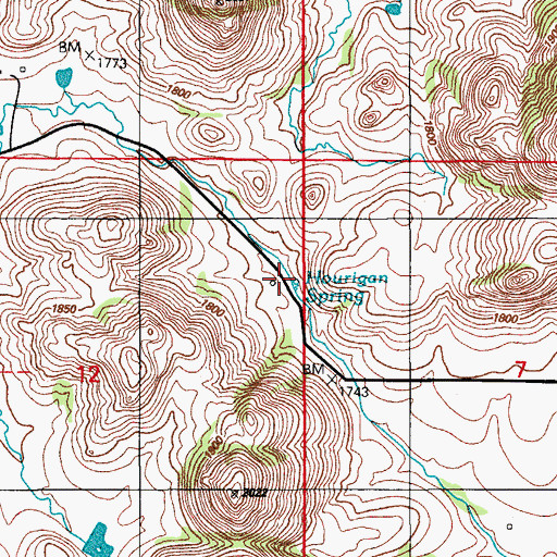 Topographic Map of Harrington Spring, OK
