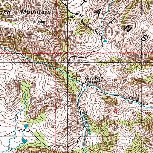 Topographic Map of Gray Wolf Spring, OK
