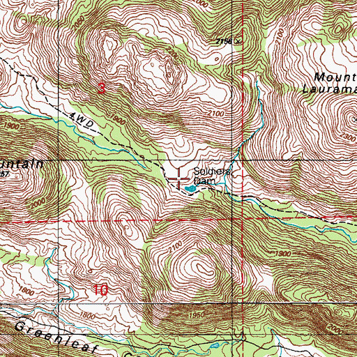 Topographic Map of Soldiers Dam, OK