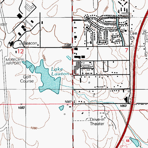 Topographic Map of Southside Church, OK