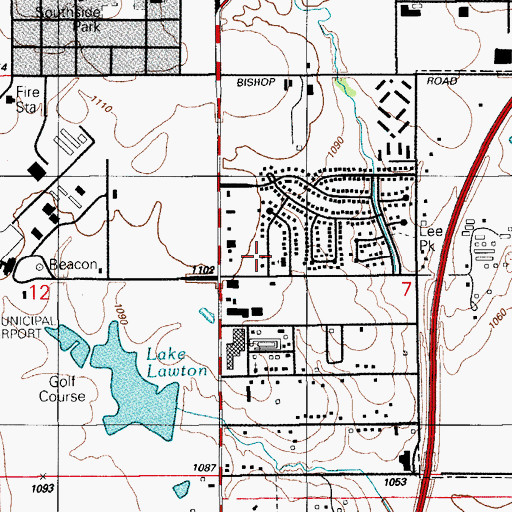 Topographic Map of Barnett Chapel, OK