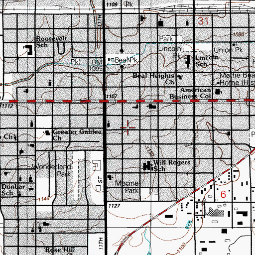 Topographic Map of Greater Galilee Church, OK