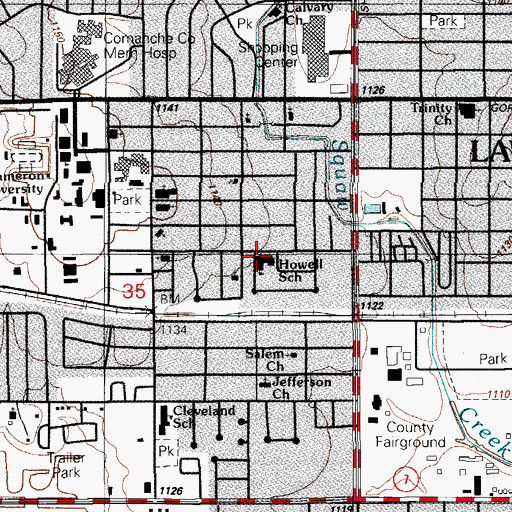 Topographic Map of Howell Elementary School, OK