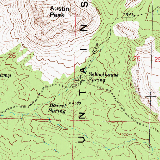 Topographic Map of Schoolhouse Spring, AZ