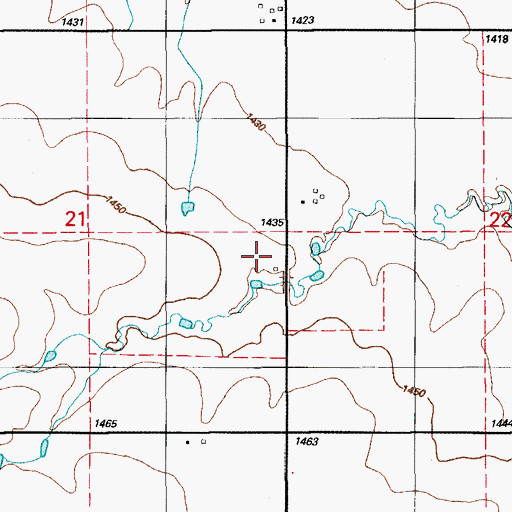 Topographic Map of Alden School (historical), OK