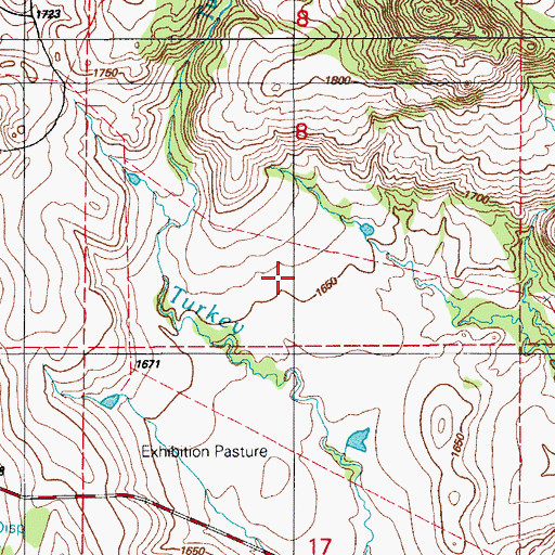 Topographic Map of Big Bull Pasture, OK