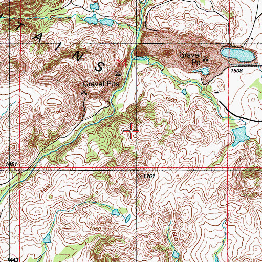 Topographic Map of Glen Mountains, OK