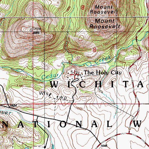 Topographic Map of Holy City Church (historical), OK