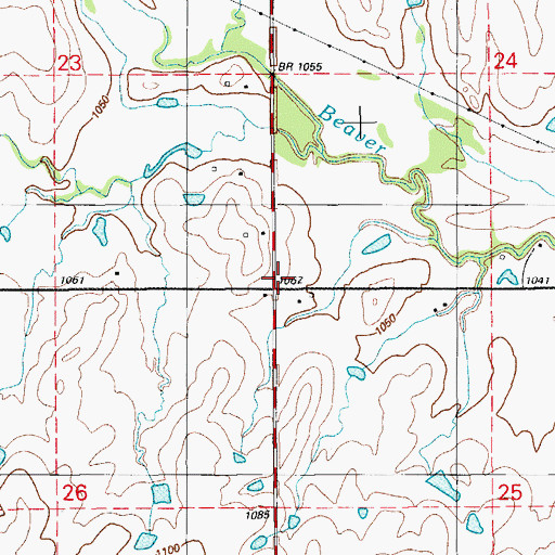 Topographic Map of Pleasant Valley Community House (historical), OK