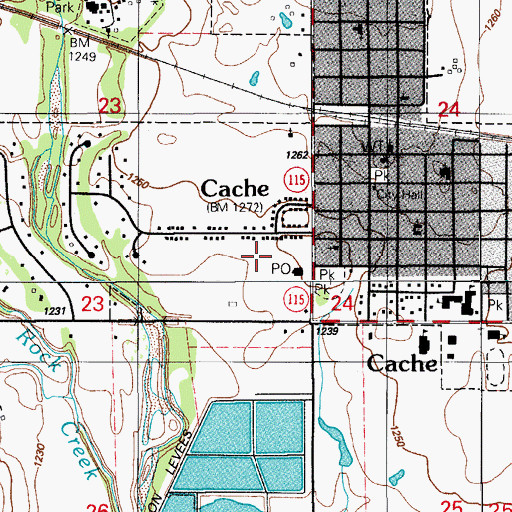 Topographic Map of Wichita Park (historical), OK