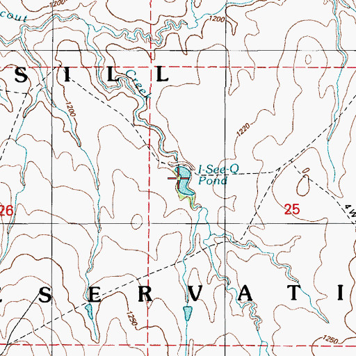 Topographic Map of I-See-O Tank, OK