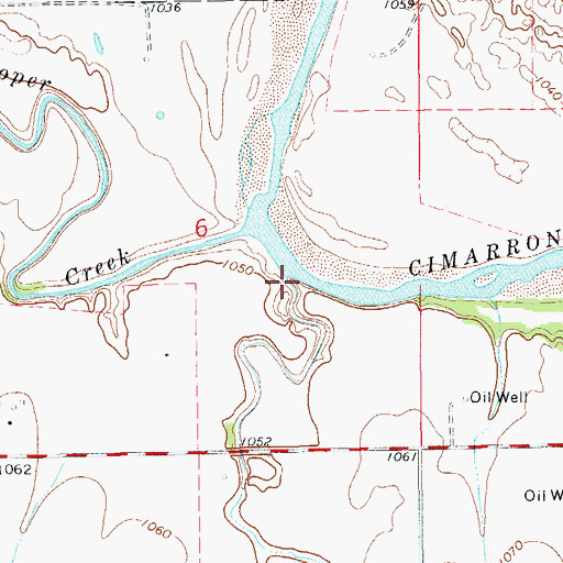 Topographic Map of Treaty Creek, OK
