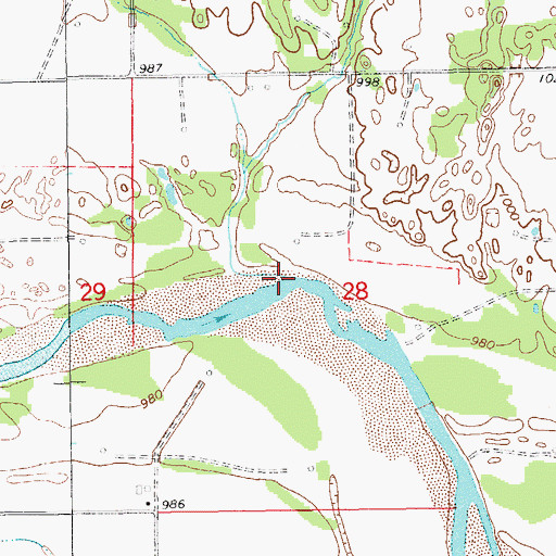 Topographic Map of Sooner Creek, OK