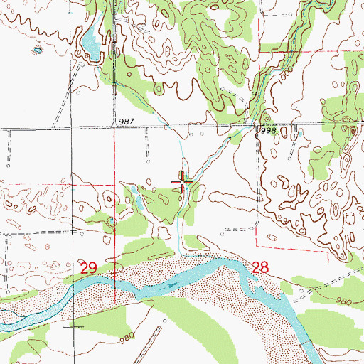 Topographic Map of West Fork Sooner Creek, OK
