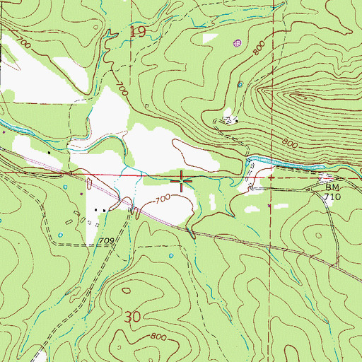 Topographic Map of Allen Branch, OK