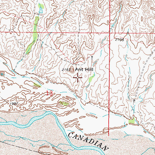 Topographic Map of Ant Hill, OK