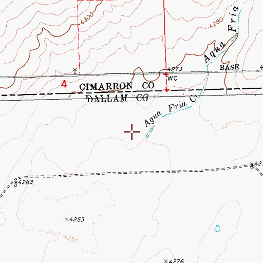Topographic Map of Aqua Fria Creek, TX