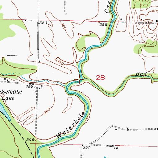 Topographic Map of Bad Branch, OK