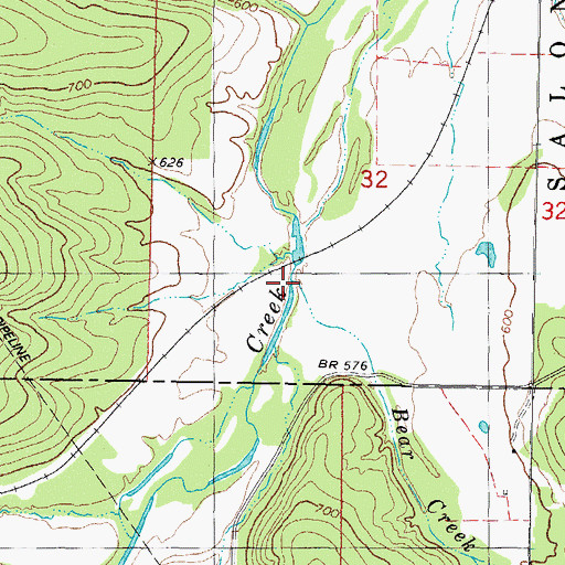 Topographic Map of Bear Creek, OK