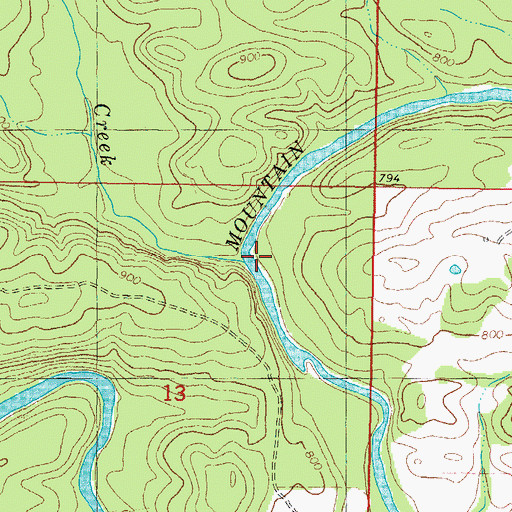 Topographic Map of Beech Creek, OK