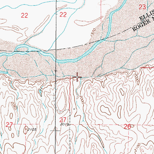 Topographic Map of Boggy Creek, OK