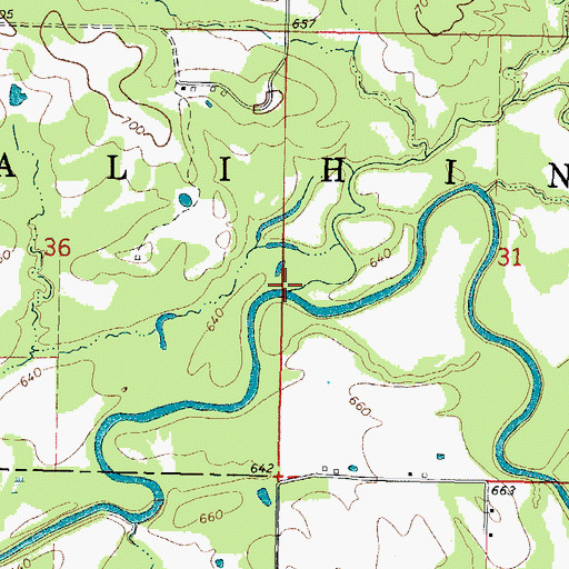 Topographic Map of Bohannon Creek, OK