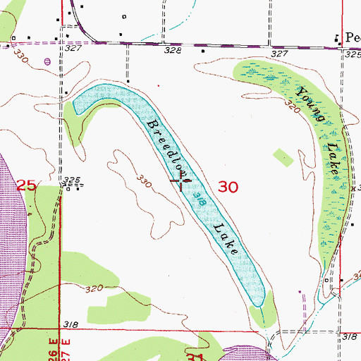 Topographic Map of Breedlove Lake, OK