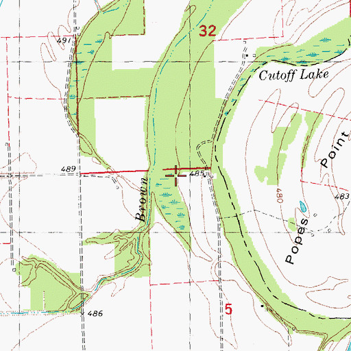Topographic Map of Brown Creek, OK