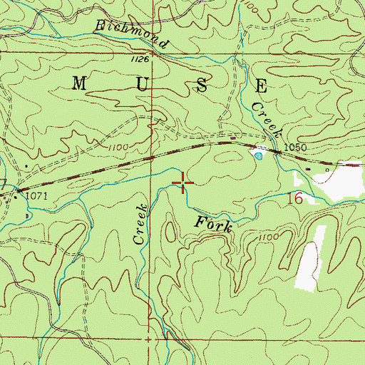 Topographic Map of Brushy Creek, OK