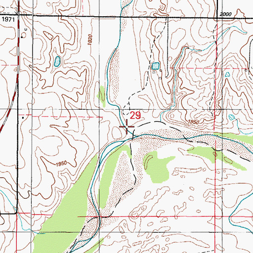 Topographic Map of Buffalo Creek, OK