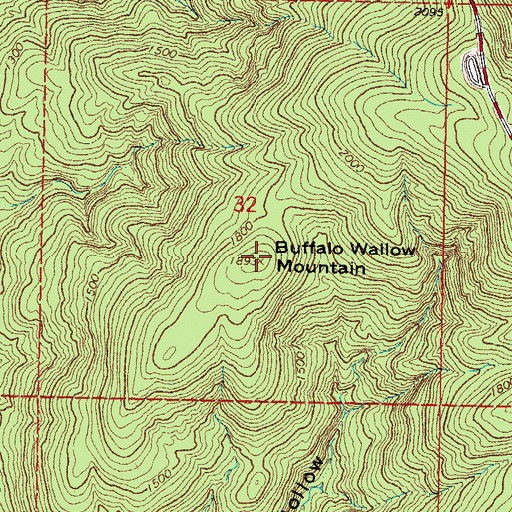 Topographic Map of Buffalo Wallow Mountain, OK