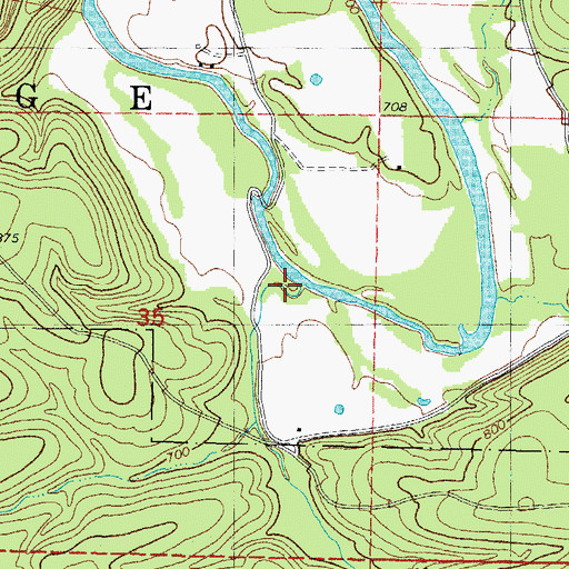 Topographic Map of Bushman Creek, OK